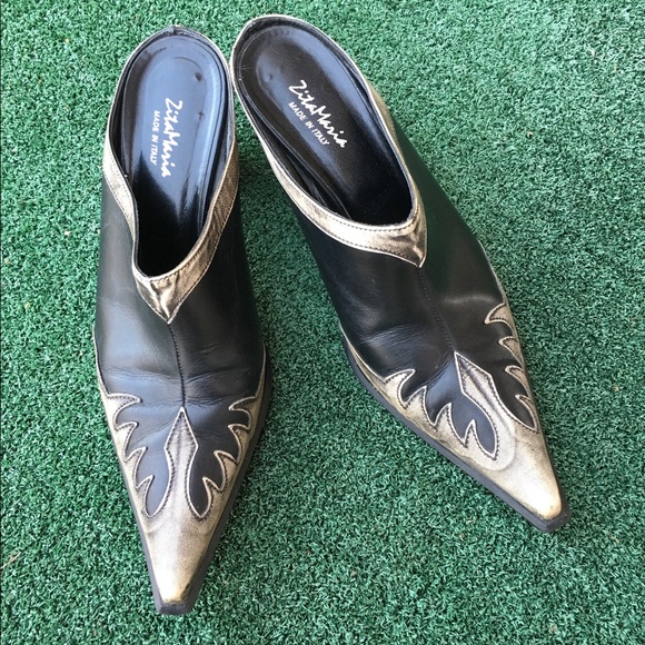 Zita Maria Shoes - Zita Maria Western Cowboy Boot Mule Black 39.5